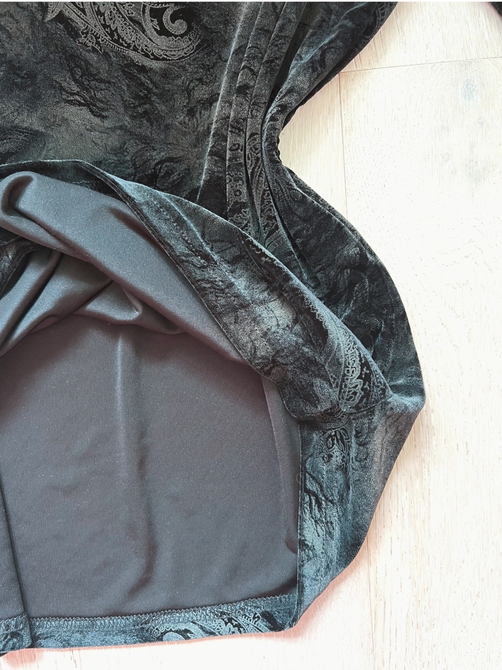 Vintage | Black Burnout Paisley Long Sleeve Top - Picture 6 of 6